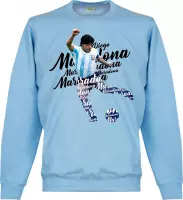 Diego Maradona Argentinië Script Sweater - Lichtblauw - L