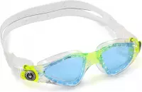 Aqua Sphere Kayenne Junior - Zwembril - Kinderen - Blue Lens - Transparant/Lime