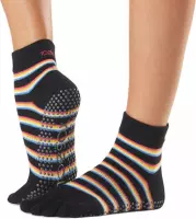 Toesox Yoga Ankle Grip Socks teensokken - Regenboog - 39-42