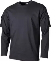 US Shirt lange mouwen zwart met mouwzakken - Maat XL