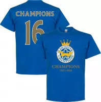 Leicester City Foxes Champions 2016 T-Shirt - Blauw - L