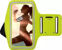 Hoesje Oppo A74 5G - Sportband Hoesje - Sport Armband Case Hardloopband Geel