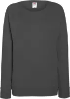 Fruit OF The Loom Dames Getailleerd lichtgewicht raglan sweatshirt (240 GSM) (Licht Graphite)