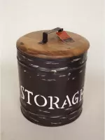 opbergdoos - storagebos - met deksel - Hout/metaal H32  - 32 cm hoog
