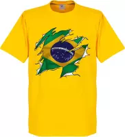 Brazilië Ripped Flag T-Shirt - XL