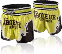 Boxeur Des Rues - Kick/Thai Shorts Tribal Symbol - Geel - XL