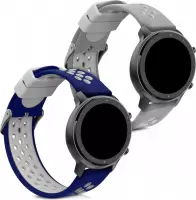 kwmobile 2x armband voor Huami Amazfit GTR (47mm) / GTR 2 / GTR 2e / GTR3 / GTR 3 Pro - Bandjes voor fitnesstracker in blauw / wit / grijs / wit