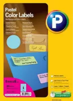 Printec Pastel Blauw etiketten - 10 vel - 210x297mm - 1 label per A4 - 10 gekleurde stickers per doos
