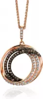 Orphelia Silver 925 Zh-7055 Pendant With Chain Rose Gold Plating White/Brown Zirconium