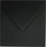 100x luxe wenskaartenveloppen vierkant 140x140mm - 14x14 cm - 120 grams zwart