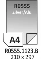 Rayfilm R0555.1123.B │ Zilver mat wit zelfklevende film │ 210x297mm │ 1 per vel  │ H1-1 │ 50 etiketten │ 50 vel │  LASER KOPIER Buitengebruik