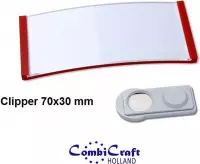 Naambadge Polar ® - Rood - dubbel magneet - 70x30mm - 10 stuks