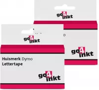 2x Go4inkt compatible met Dymo D1: 40917 9mm Zwart-Rood lettertape cassette