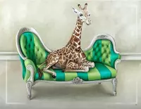 Koelkastmagneet Wildlife at Leisure: Giraffe - WhimsicalCollection - 8 x 6 cm - Afrika - Wilde dieren -  Gemaakt in Zuid Afrika