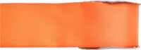 1x Hobby/decoratie oranje satijnen sierlinten 2,5 cm/25 mm x 25 meter - Cadeaulint satijnlint/ribbon - Striklint linten oranje