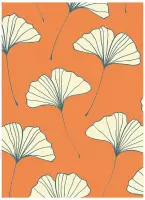 Notitieboek - A4 - Oranje - Gelijnd - Softcover - Happybook - Gyncko - Blaadjes - Werk - Studie - Dagboek - Elastiek - Cadeau - Vrolijk - Patroon