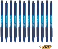BIC Soft Feel Balpennen met Kliksysteem - Blauw - Doos van 12 Stuks - Medium Punt 1 mm