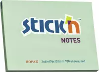Stick'n sticky notes - 76x102mm, pastel groen, 100 memoblaadjes