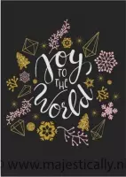 Kaart - kerst Joy to the world - Bijbel - Christelijk - Majestic Ally - 6 stuks