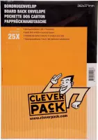 4x Cleverpack bordrugenveloppen, 262x371mm, met stripsluiting, wit, pak a 25 stuks