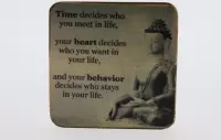 Quote magneet 6x6 cm Time decides who you