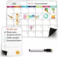 AWEMOZ Maandplanner - Magnetisch Planbord + To Do List - Incl. Marker & Wisser - Koelkast Planner - To Do Planner - Weekplanner - Familieplanner