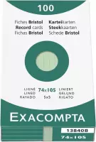 6x etui 100 steekkaarten bristol - gelijnd niet geperforeerd 74x105mm, Groen