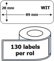 25x 99010 compatible 130 labels  / 28 mm x 89 mm / wit / papier