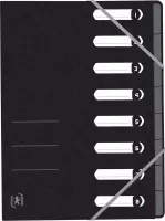 Elba Oxford Top File+ sorteermap, 8 vakken, met elastosluiting, zwart