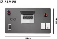 Femur® XXL Bureau Mat Zwart Leer - Anti-Slip Bureau Onderlegger - Gaming Muismat - Accessoires  - XXL Muismat - Werkmat - Cadeau
