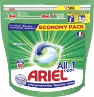 Ariel All in 1 Wasmiddel Pods Original Wit - 50 Wasbeurten - Voordeelverpakking