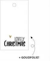 cadeaulabels Lovely Christmas label 7 x 4 cm 5 stuks