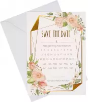 Bruiloft Save the date kaarten - Floral - 10 stuks