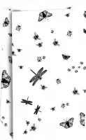 blokzakken Insecten Vlinder Libelle blokbodem cadeauzakken papieren zakken 17 x 25 cm 6 stuks