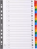 10x Tabbladen karton 160g - versterkte gekleurde tabs + inbdexblad - 20 tabs - A tot Z - A4, Wit