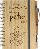 A5 bamboe memoboek met pen - iemand vragen als Peter