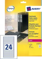 Avery Etiketten voor Geplastificeerde Folders, wit, 134,0 x 11,0 mm, permanent klevend