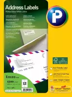 Printec Adres etiketten - 100 vel - 105x48mm - 12 labels per A4 - 1200 stickers per doos