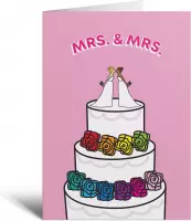 Wenskaart - MRS. & MRS. Cake - LGBTQ - Just Married - Trouwen - Huwelijk - Cadeau - Geschenk