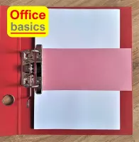 Office Basics Scheidingsstrook - tabbladen - gerecycled karton - rood - 240x105mm recht - set 100 stuks