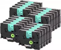20 Roll Compatible voor Brother TZe-731 / TZ-731 Zwart op Groen Label Tapes voor Brother P-Touch PT-1010S, PT-1090, PT-2200, PT-2210, PT-2300, PT-2310 Label Printer / 12mm x 8m