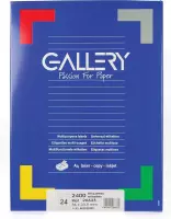 6x Gallery witte etiketten 66x33,9mm (bxh), ronde hoeken, doos a 2.400 etiketten