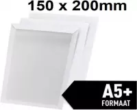 Bordrug enveloppen wit - 150 x 200mm (A5+) 100 stuks , envelop met verstevigde kartonnen rug.