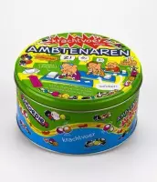 Snoeptrommel - Ambtenaar - Gevuld met verse snoepmix - In cadeauverpakking met gekleurd lint