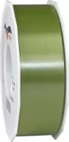 1x XL Hobby/decoratie legergroene satijnen sierlinten 4 cm/40 mm x 91 meter- Luxe kwaliteit - Cadeaulint satijnlint/ribbon