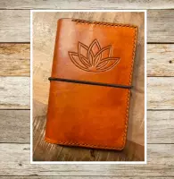 DyLeatherDesign- Agenda- Zakagenda- Agenda- Lotus- 100% Runderleer- Vintage- Formaat A6