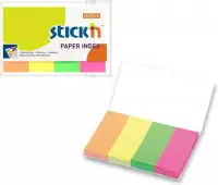 Stick'n Index Notes papier - 50x20mm, neon fluorescerend, 50 tabs per kleur, totaal 200 sticky notes