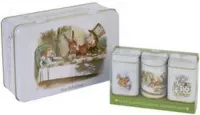 New English Teas Alice in Wonderland English Tea Party Gift Pack 3 x mini Tin Loose Tea & 100 Teabags Selection English Afternoon - English Breakfast - Earl Grey