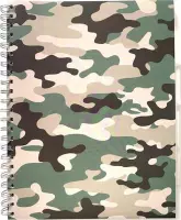 Verhaak Projectboek A4 23rings 100 vel + 4tabs - Camouflage Groen-Bruin Back To School