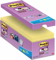 Value Pack: Post-it® Super Sticky Notes, Canary Yellow™, 76mm x 76 mm, 14 blokken + 2 GRATIS